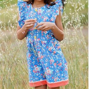 Girls Wildflowers clothing La La Land Addison Rebecca Romper Flower Buttons Sz 8